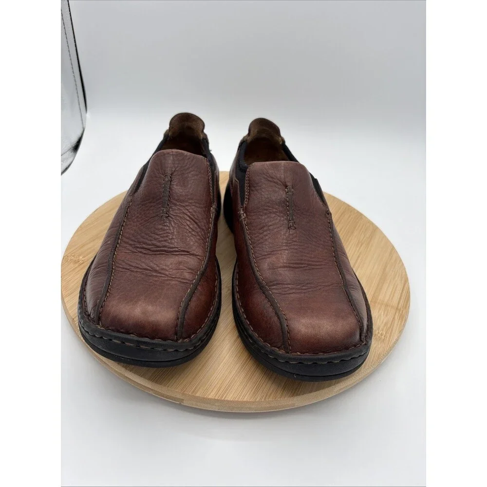 Clarks Pickett Mens 8M Brown Leather Casual Slip On Shoes 36596